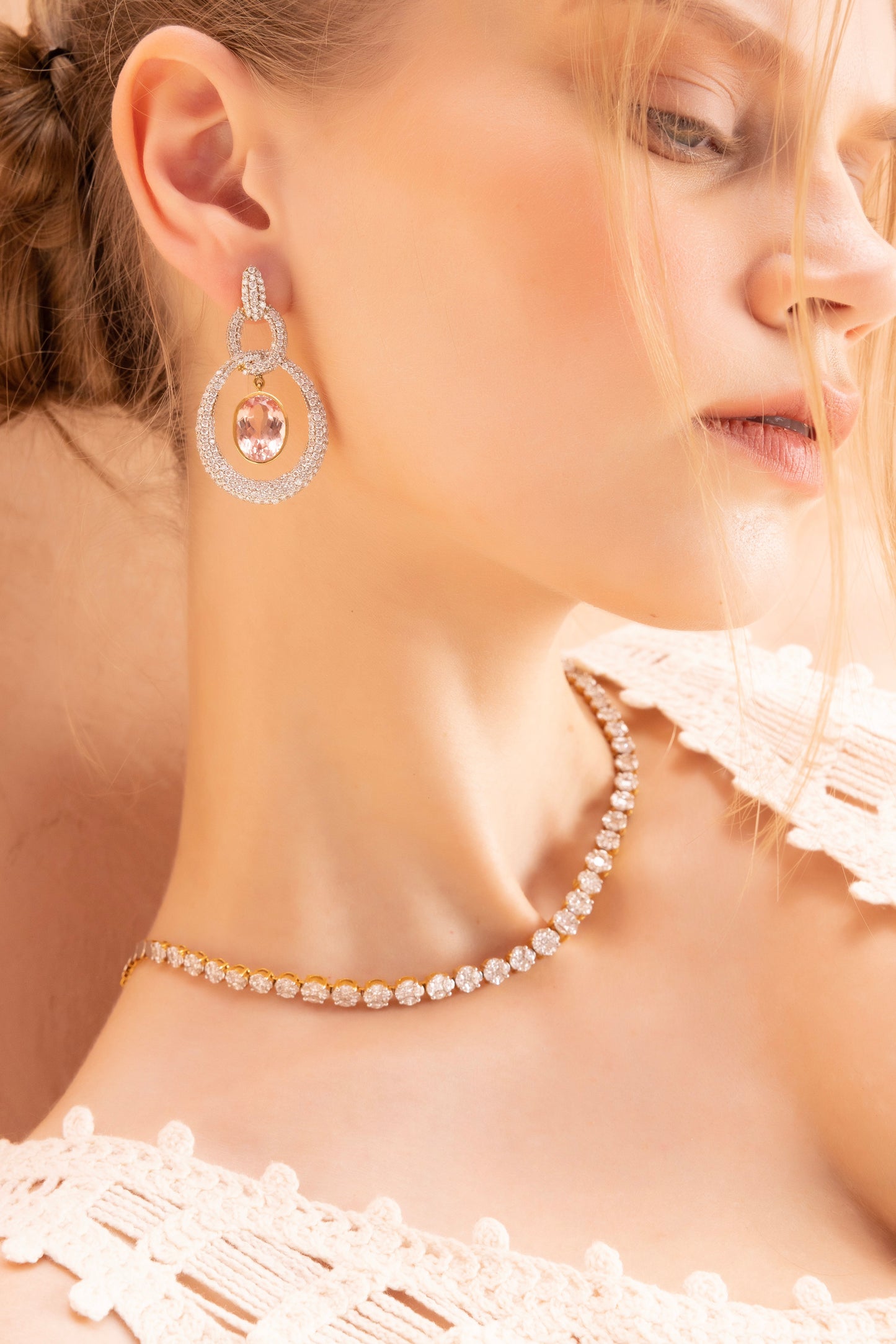 Pressure Setting Single Line Necklace