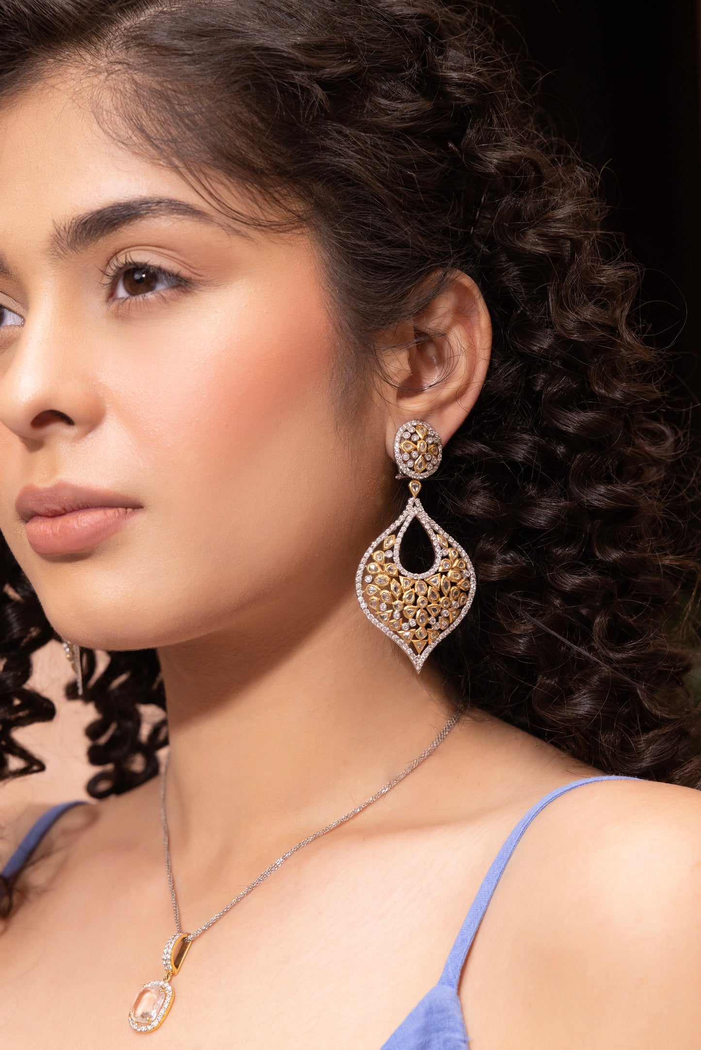 Radiant Pear-shaped Diamond Soiree Earrings