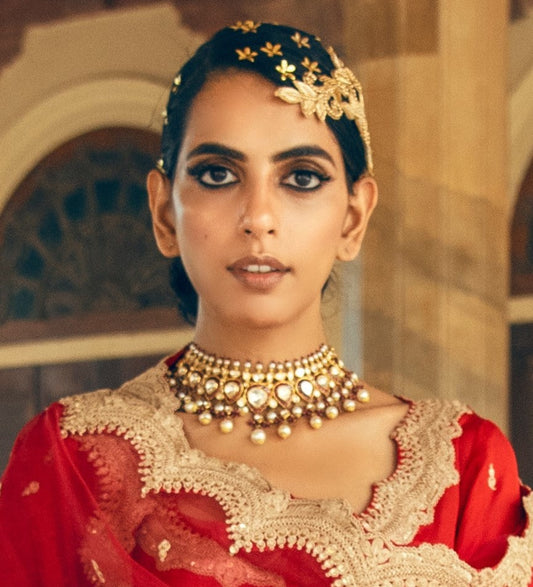 Polki Red Drop Classy Choker