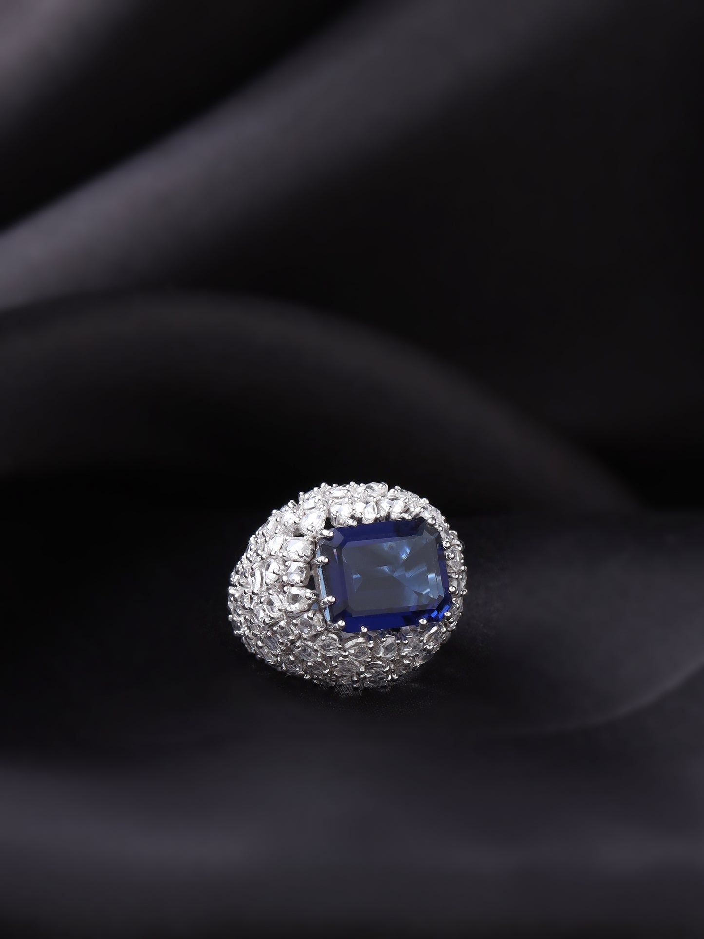Blue Iolite Rose Cut Ring