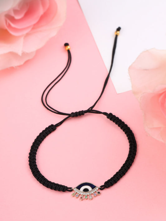 The Basic Evil Eye with Black Macrame Thread