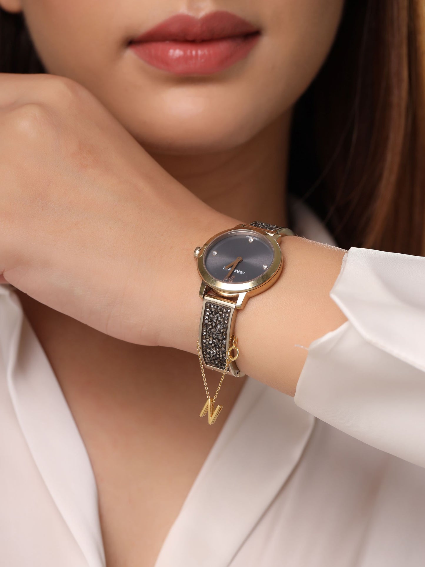 "N" INITIAL DANGLING WATCH CHARM