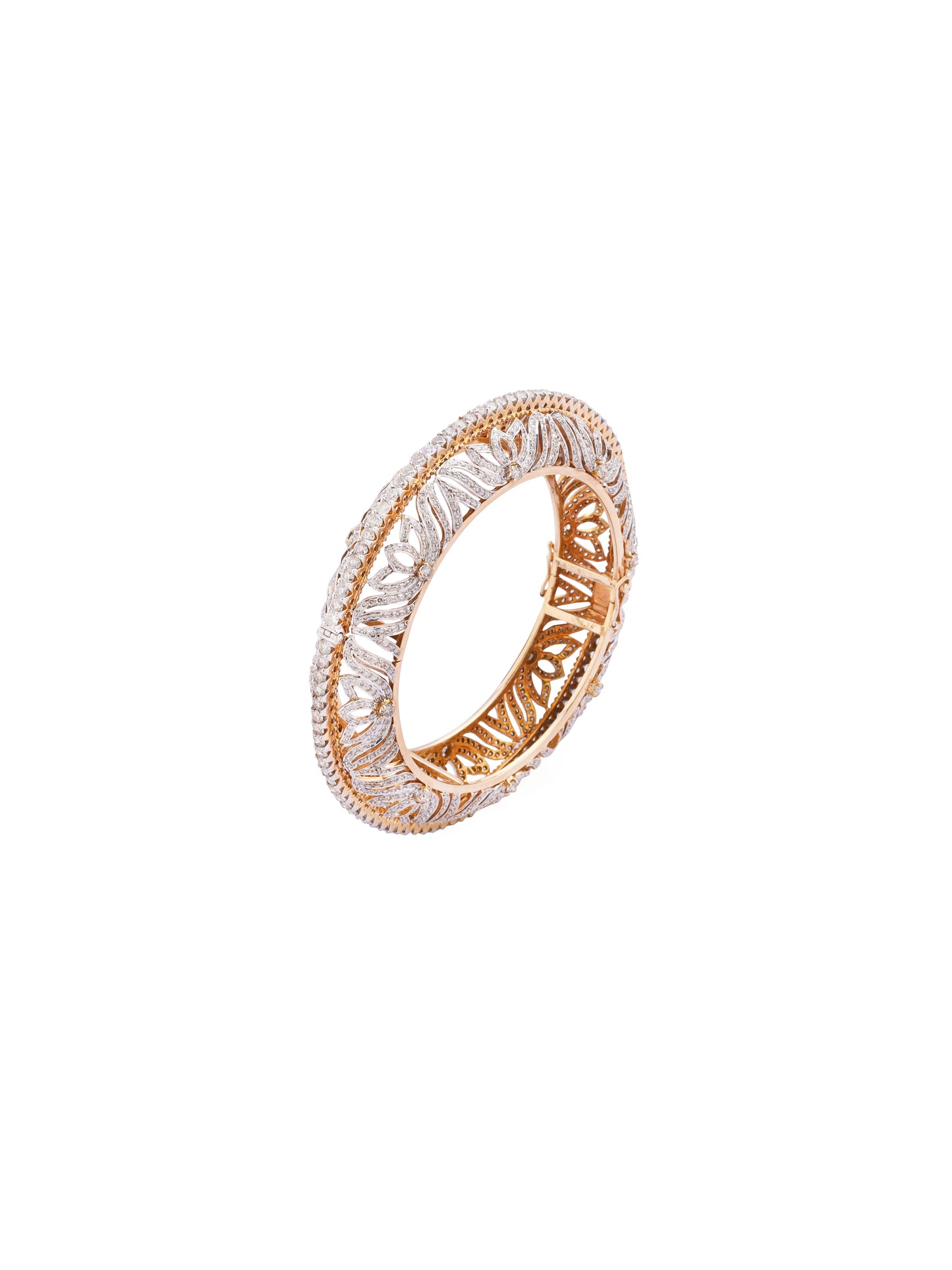 Lotus Diamond Bangle