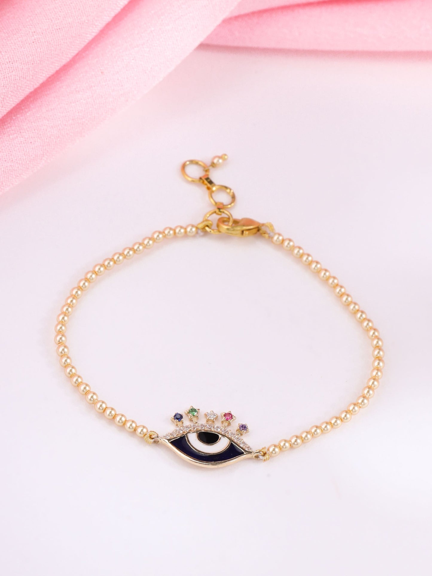 Evil Eye with Swarovski Pearls Bracelet