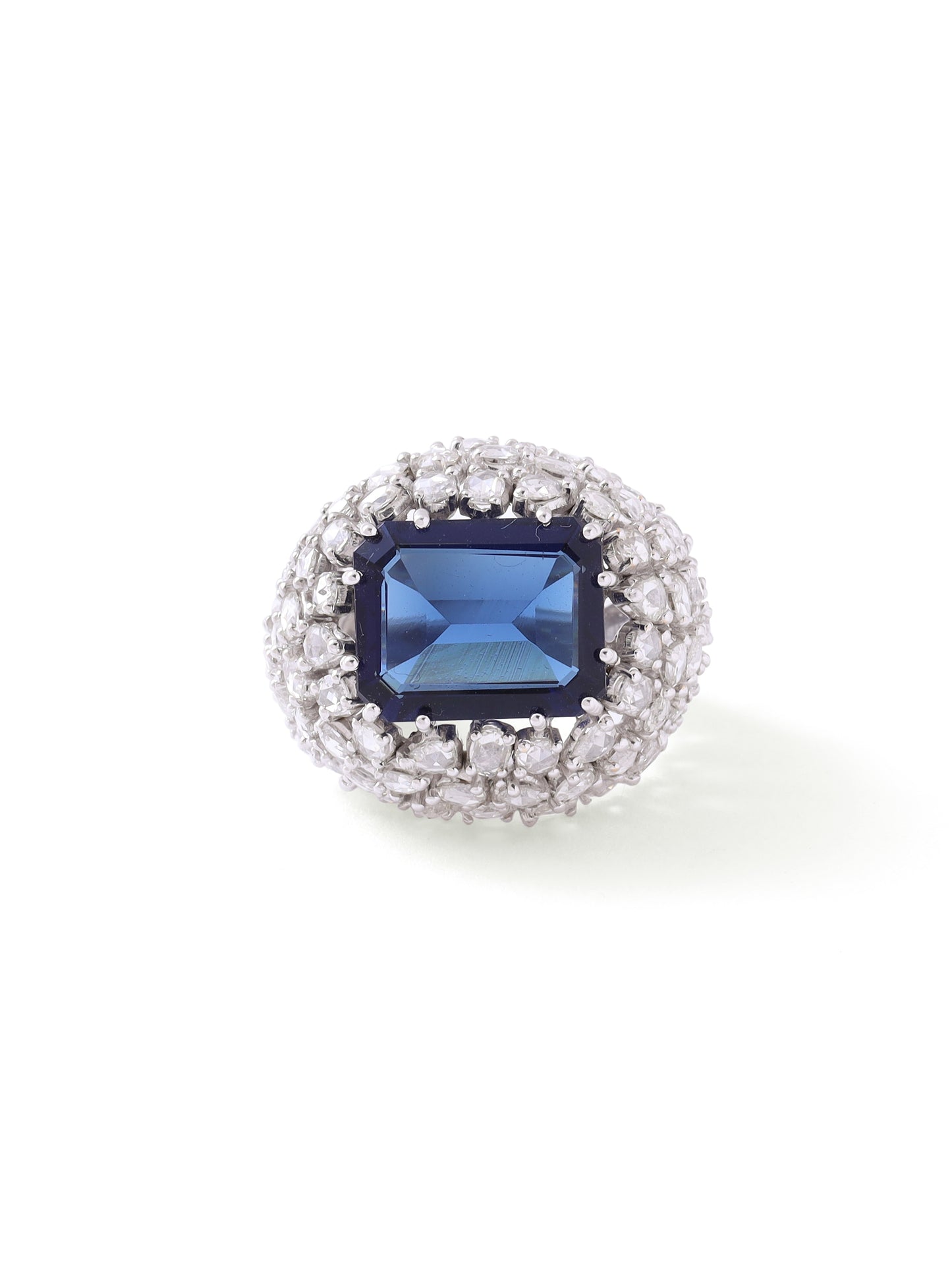 Blue Iolite Rose Cut Ring