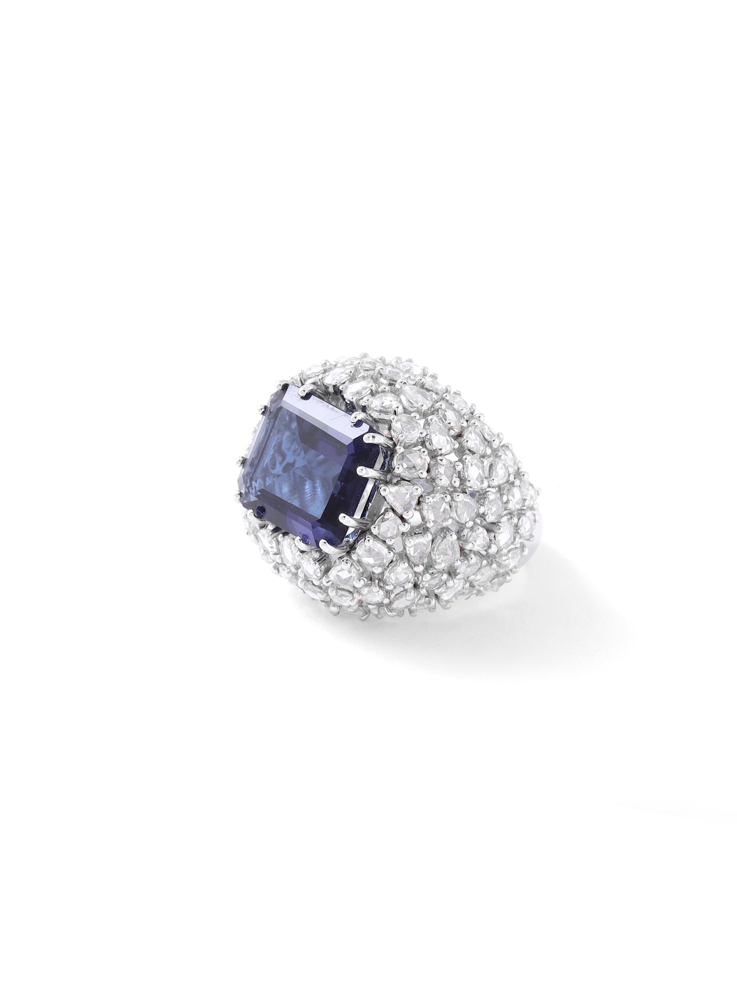 Blue Iolite Rose Cut Ring