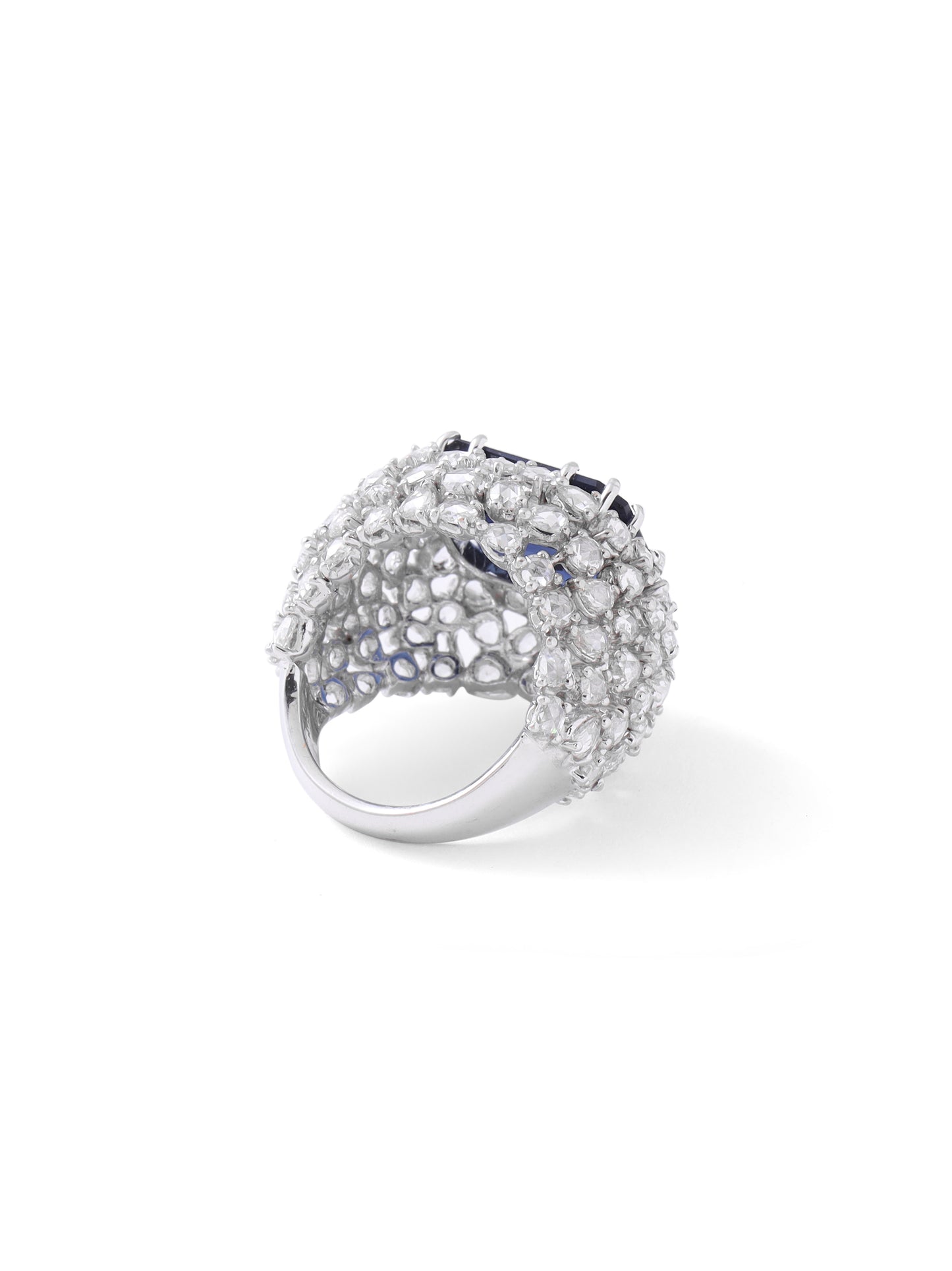 Blue Iolite Rose Cut Ring