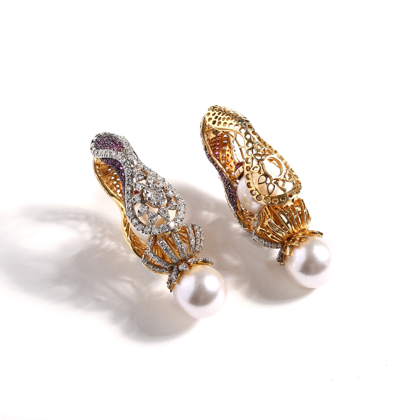 Phoebe's Radiant Ruby Diamond Hoops