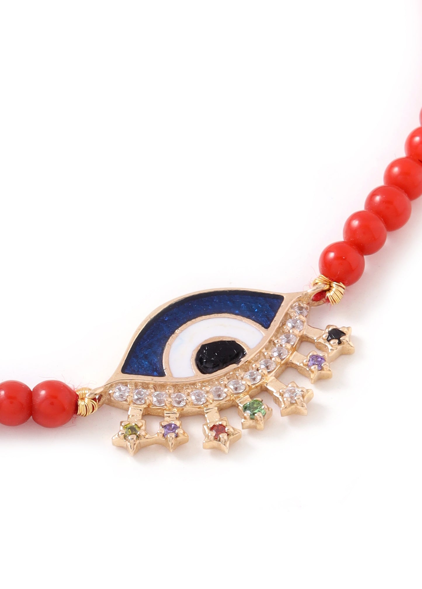 The Basic Evil Eye with Coral Beads Bracelet