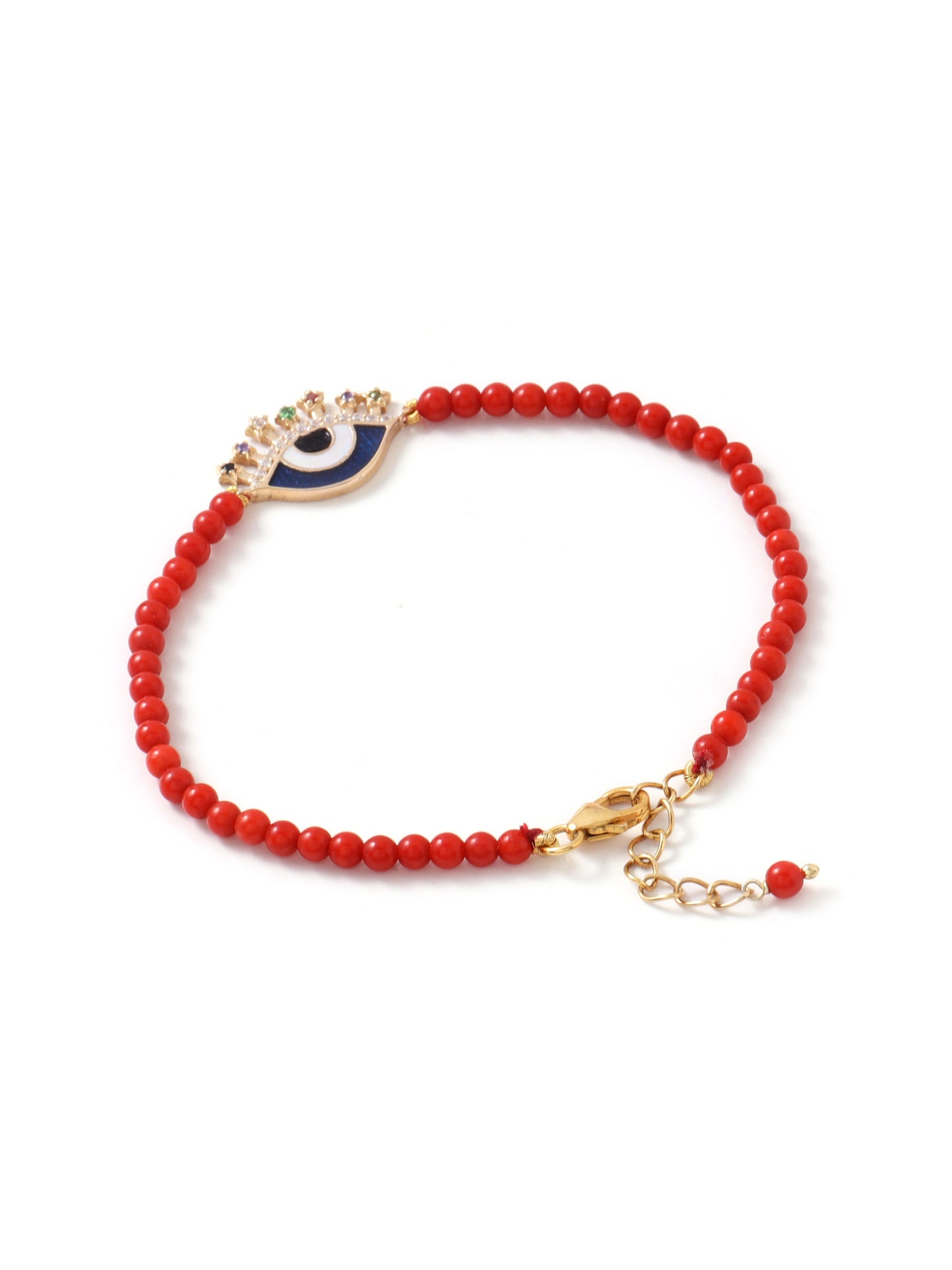The Basic Evil Eye with Coral Beads Bracelet