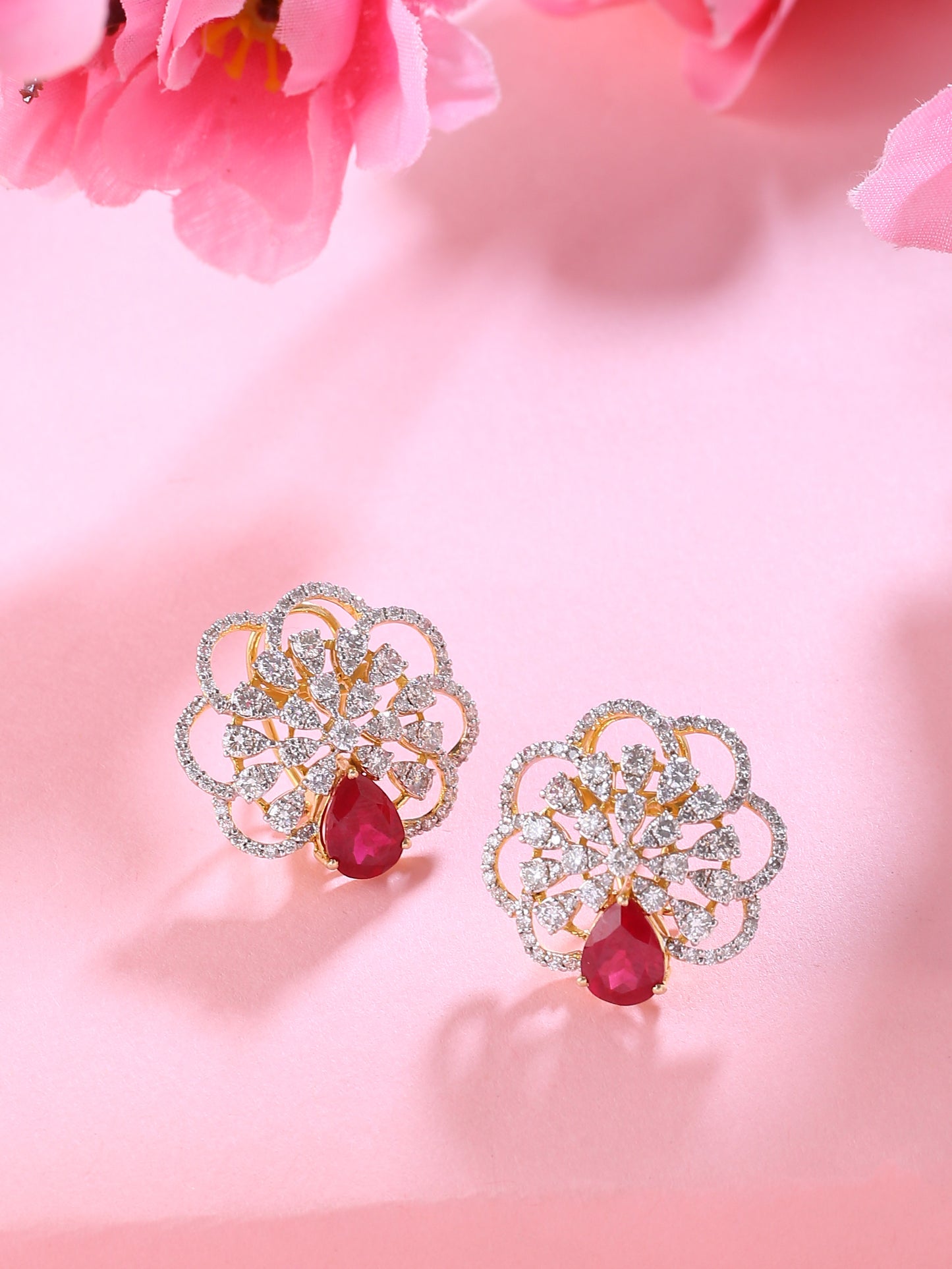 Diamond Rose Fleur Studs