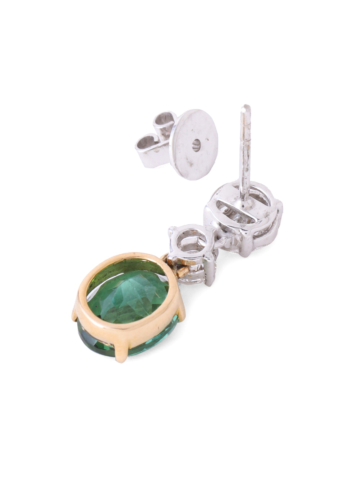 Diamond Green Tourmaline Earrings