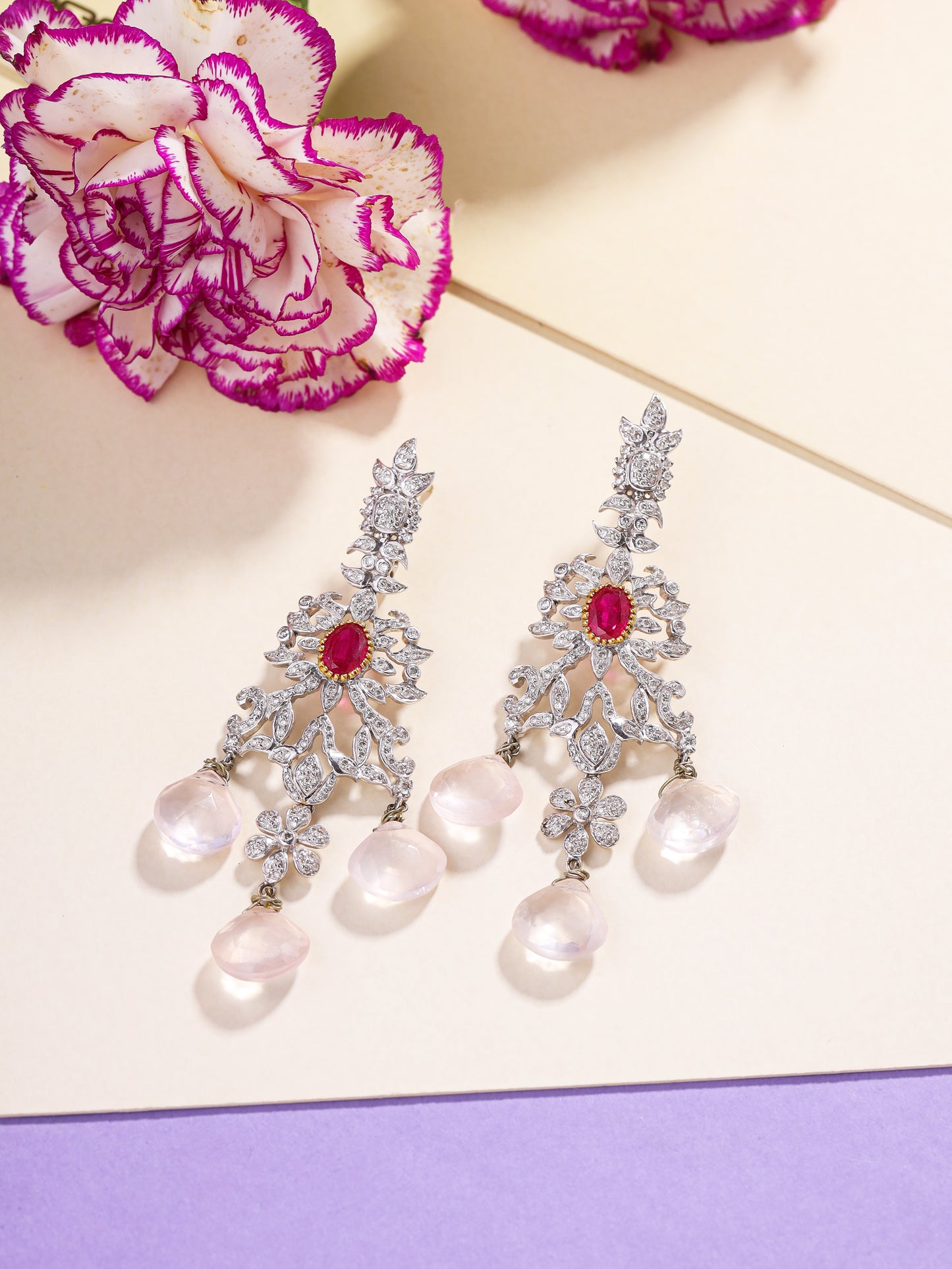 Rose chandeiler Earrings