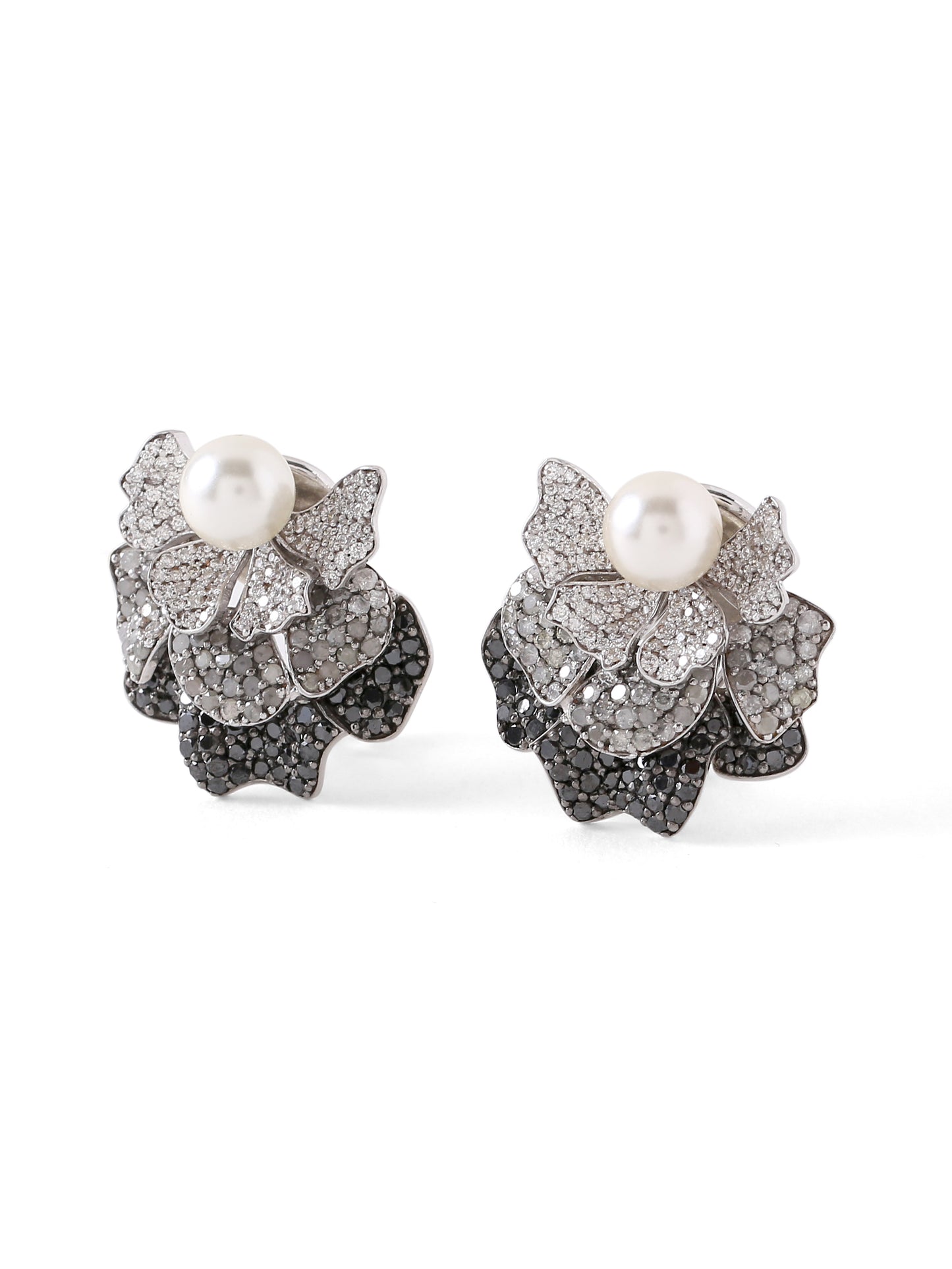 Frosted Diamond Orchid Studs