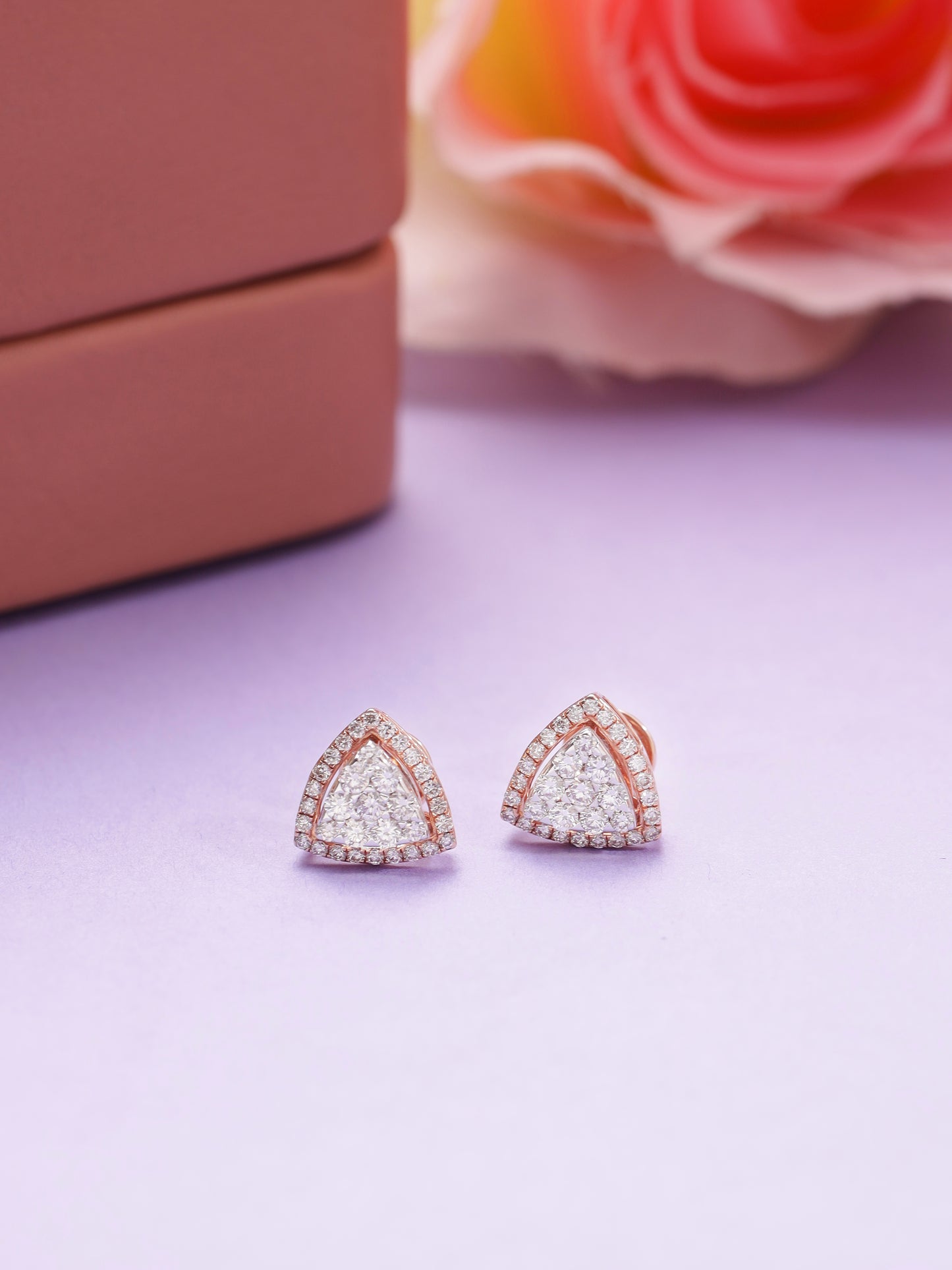 Rose Gold Triangle Earring