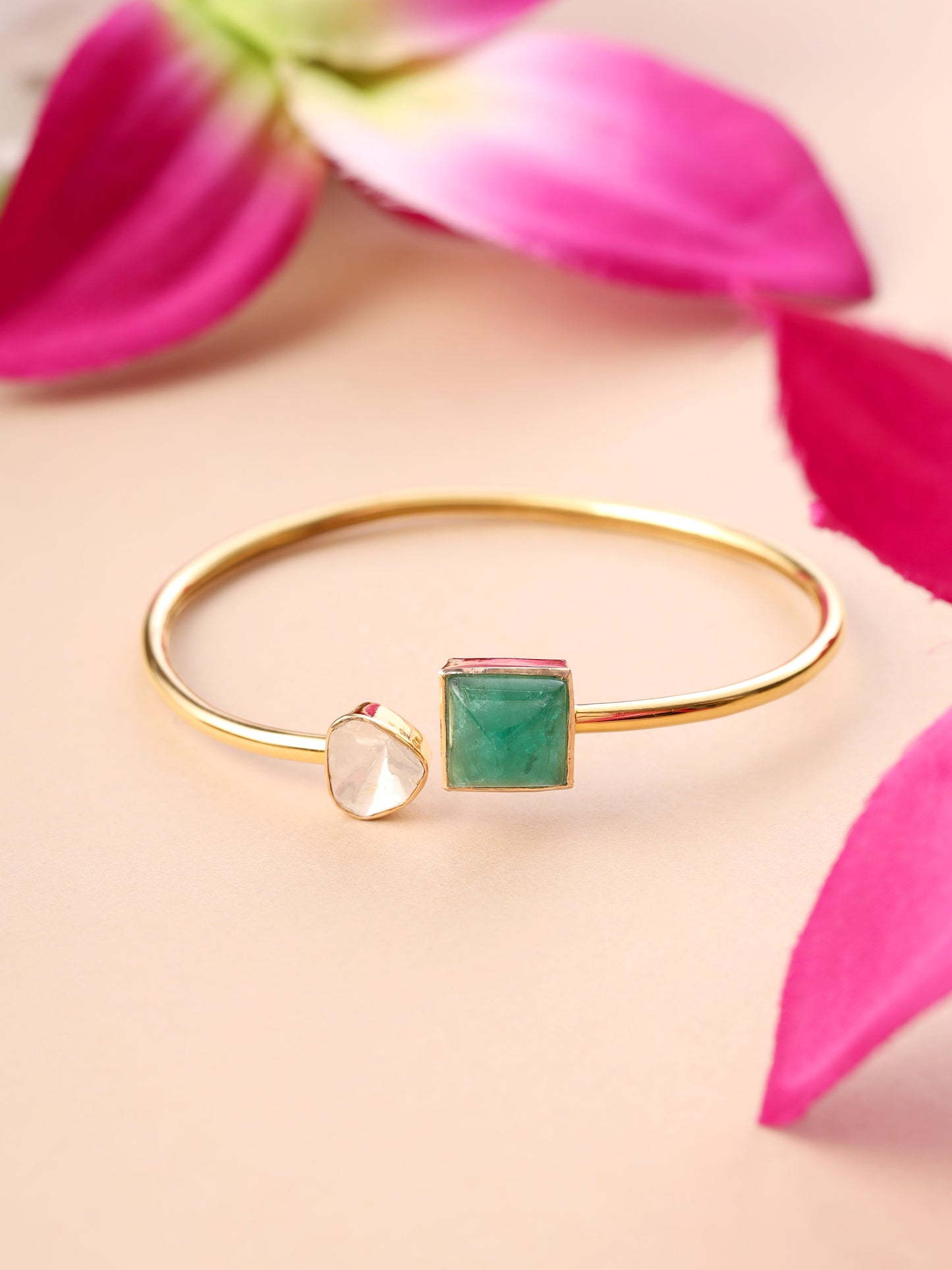 Polki & Emerald Spring Bracelet