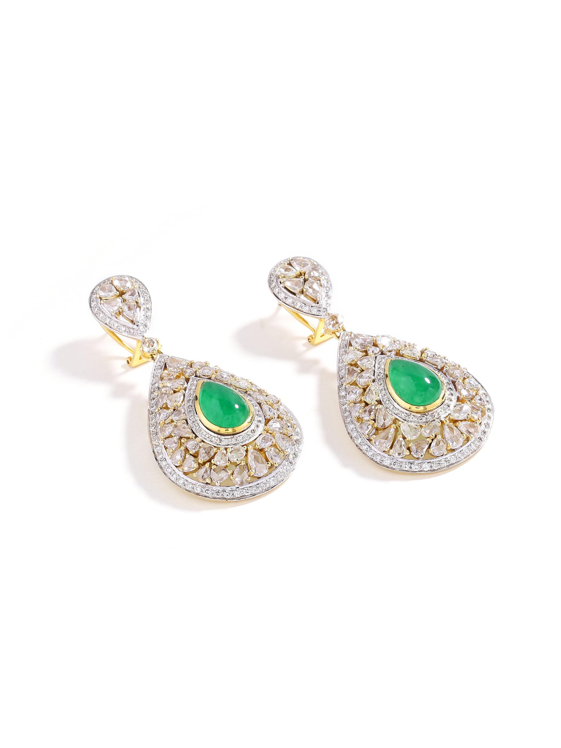 Emerald Polki Fusion Earrings