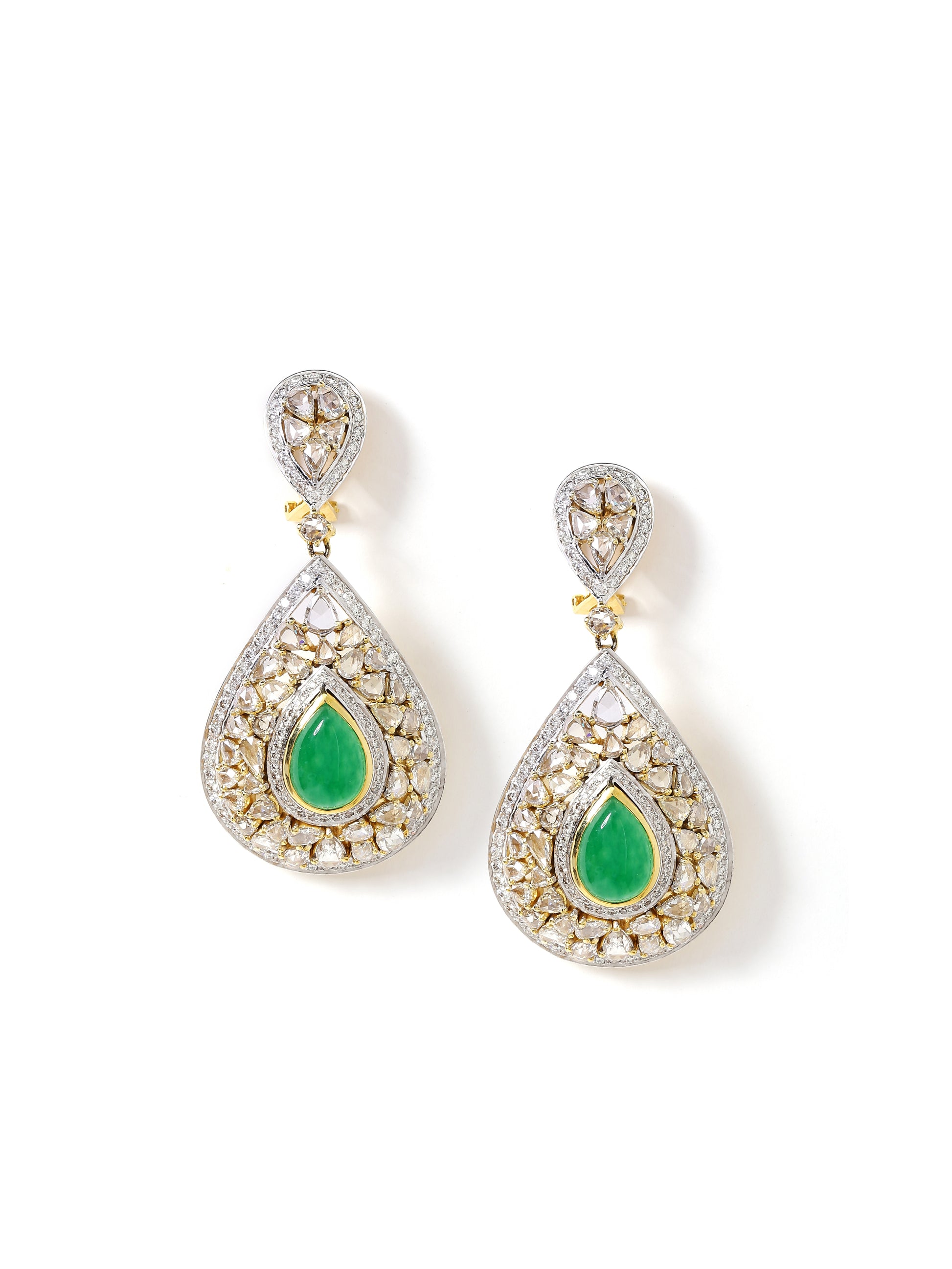 Emerald Polki Fusion Earrings