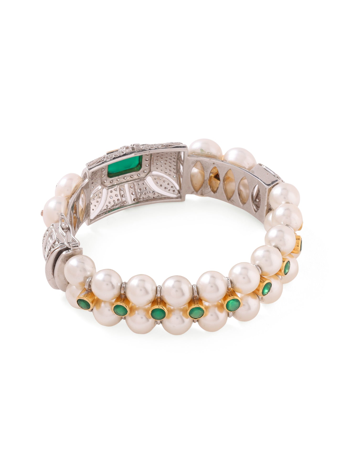 Elizabeth bracelet with Pearls, Diamonds and Emeralds