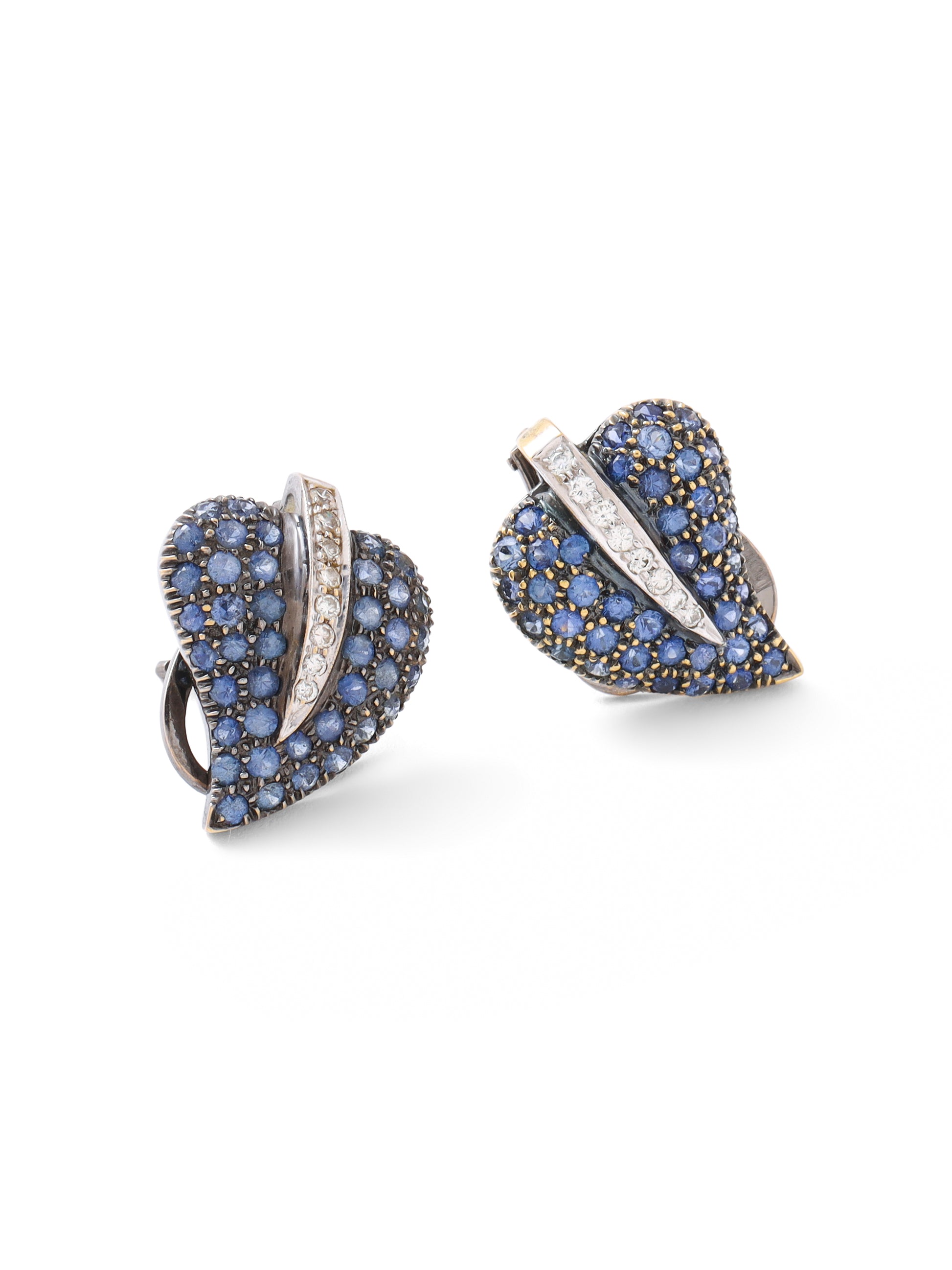 Blue Sapphire & Diamond Betal Studs