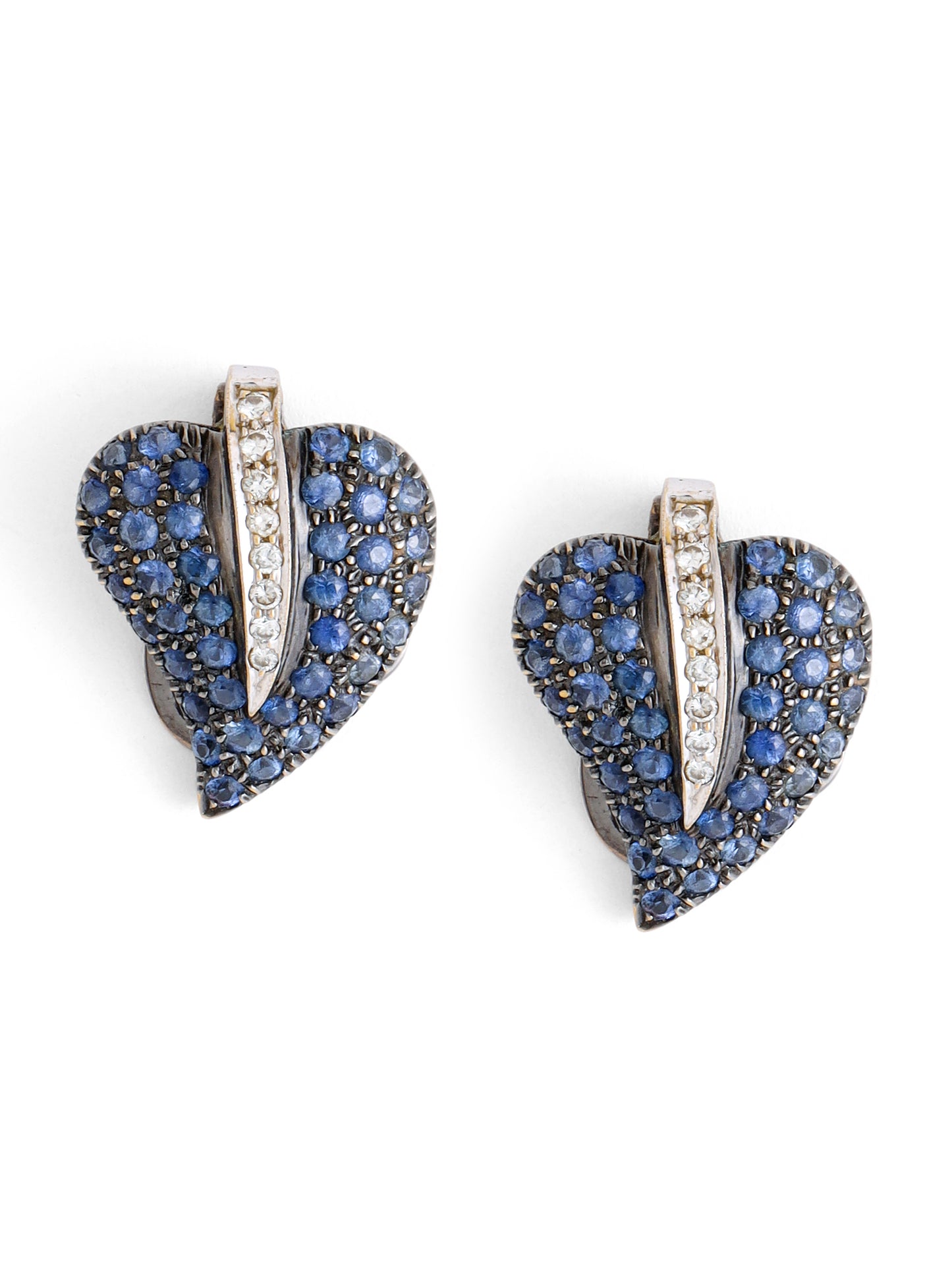 Blue Sapphire & Diamond Betal Studs