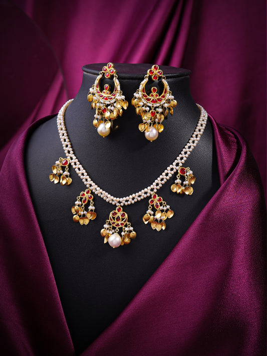 Amaris Ruby & Pearl Necklace