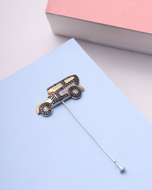 VINTAGE CAR TIE PIN - Diamond lapel pin