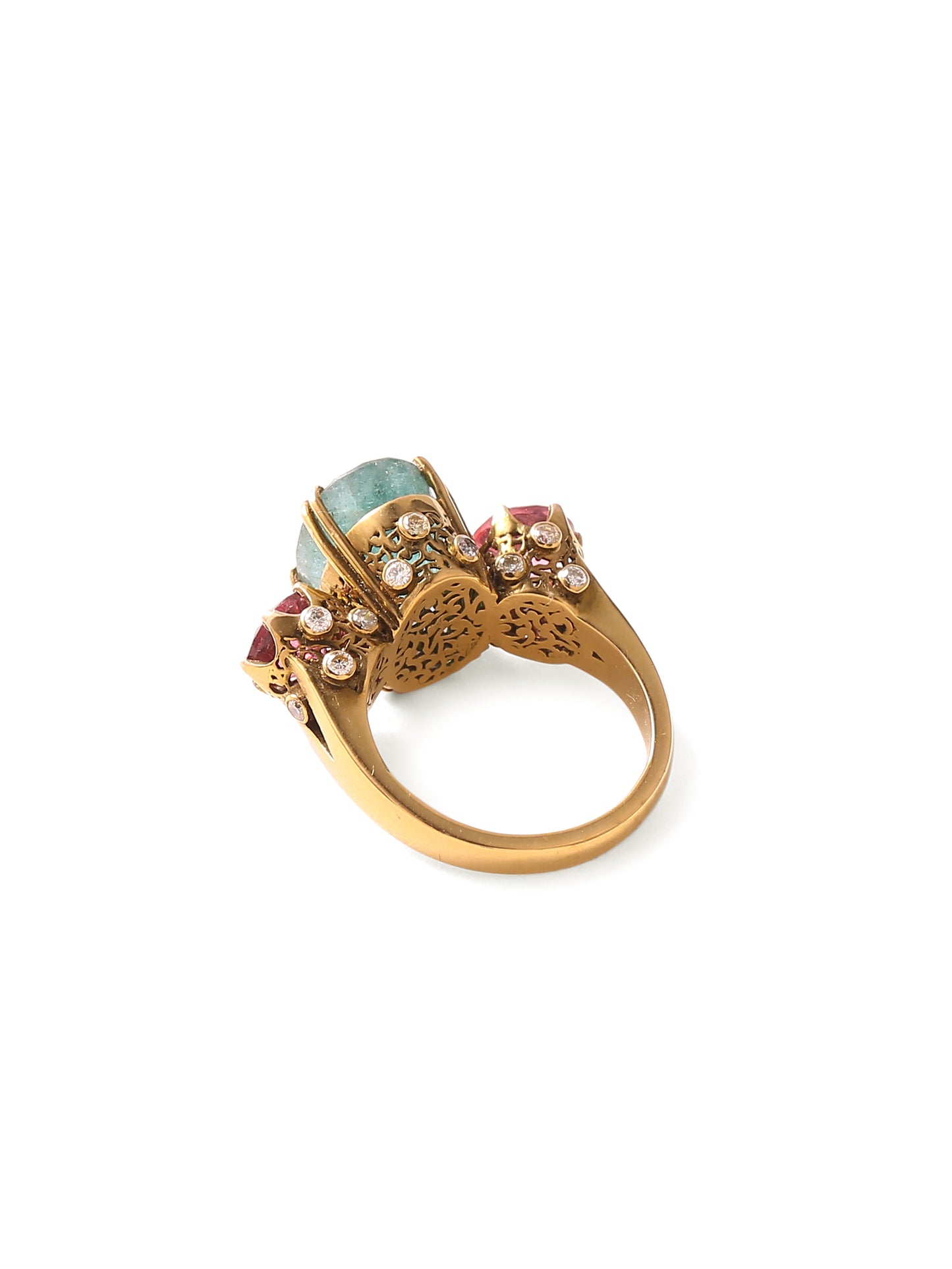 Heera Panna Victorian Ring