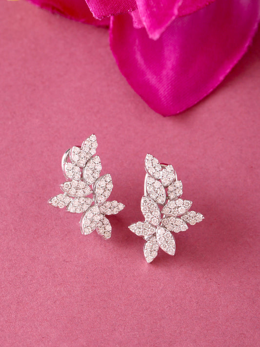 Diamond Petals Stud Earrings